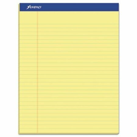 AMPAD/ OF AMERCN PD&PPR Ampad, PERFORATED WRITING PADS, WIDE/LEGAL RULE, 8.5 X 11.75, CANARY, 50 SHEETS, DOZEN 20220